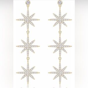 Starburst Rhinestone Drop Earrings